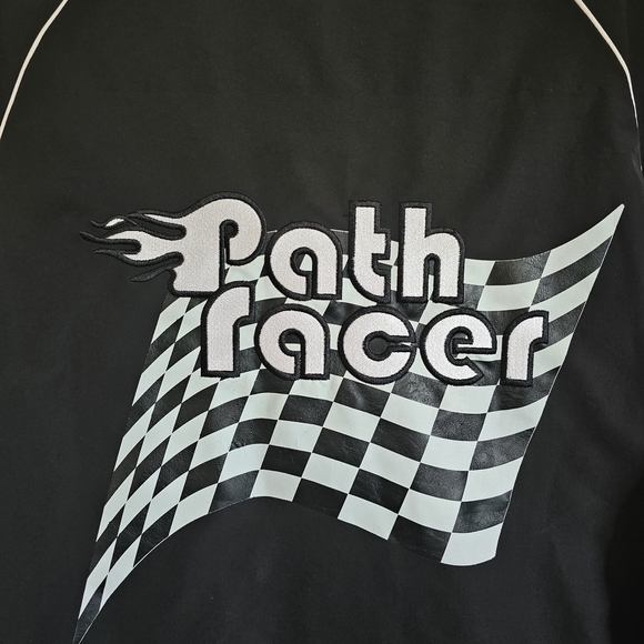 Zara Black Varsity Jacket with White Accents and Graphic Details - Picture 4 of 10